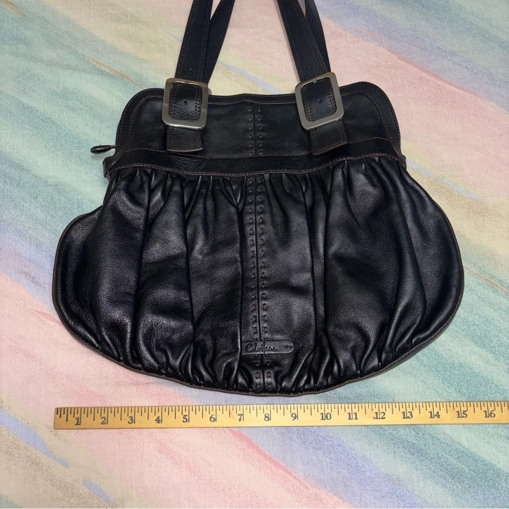 Cole Haan Village Soft Rouched Satchel Black